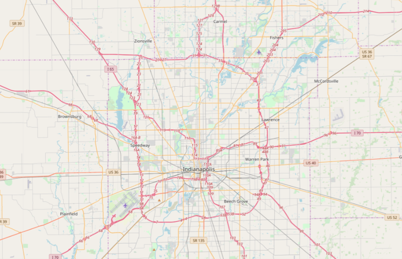Indy city highway map