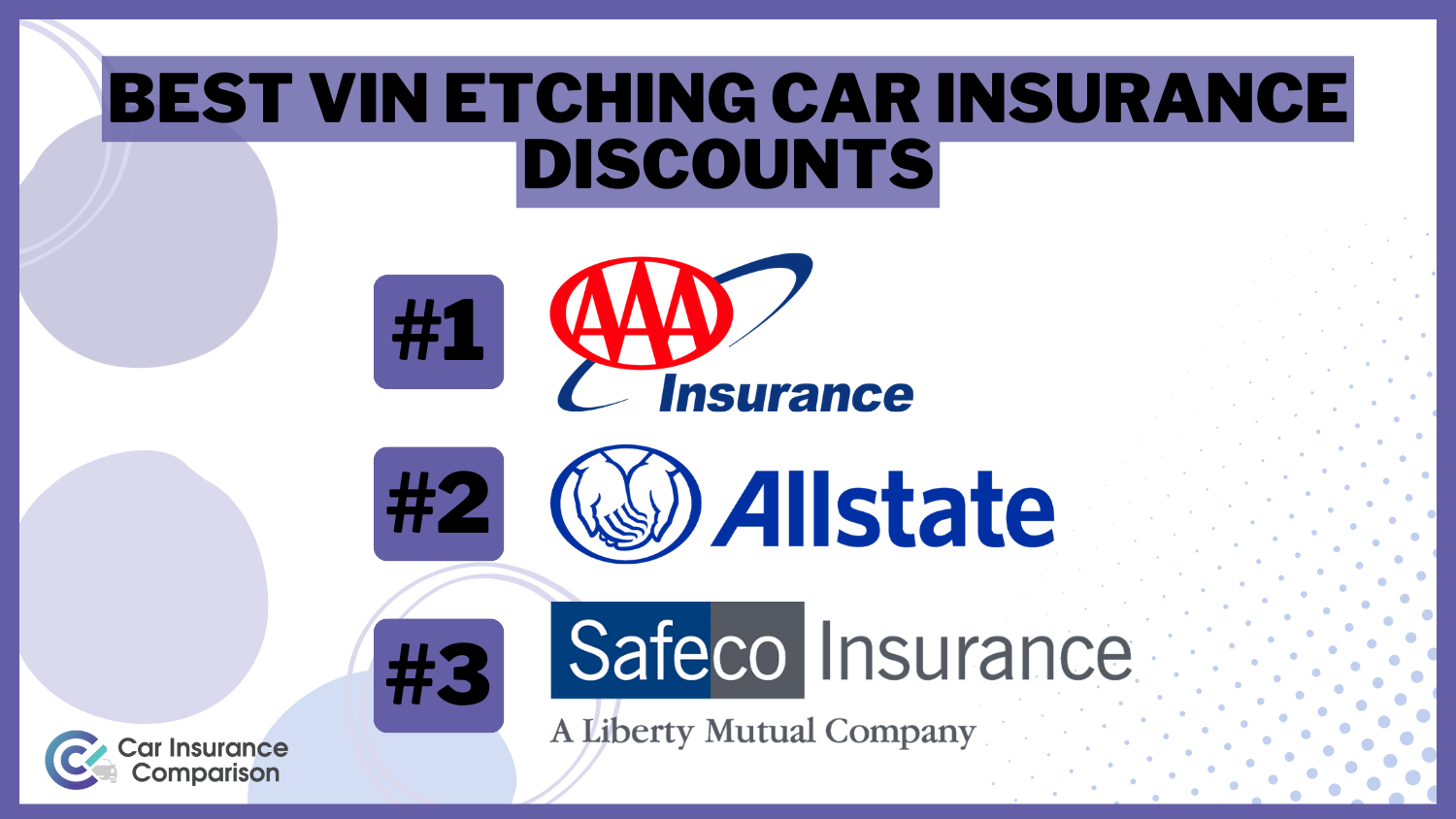 Best VIN Etching Car Insurance Discounts: AAA, Allstate, and Safeco