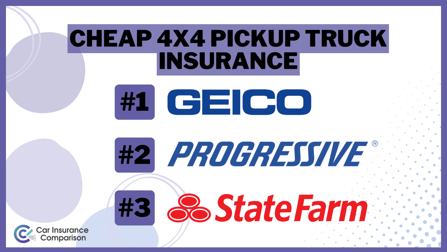 Cheap 4x4 Pickup Truck Insurance: Geico, Progressive, and State Farm