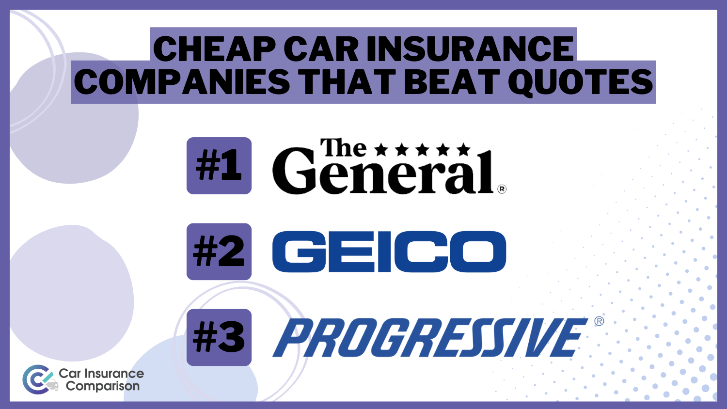 Cheap Car Insurance Companies That Beat Quotes: The General, Geico, and Progressive