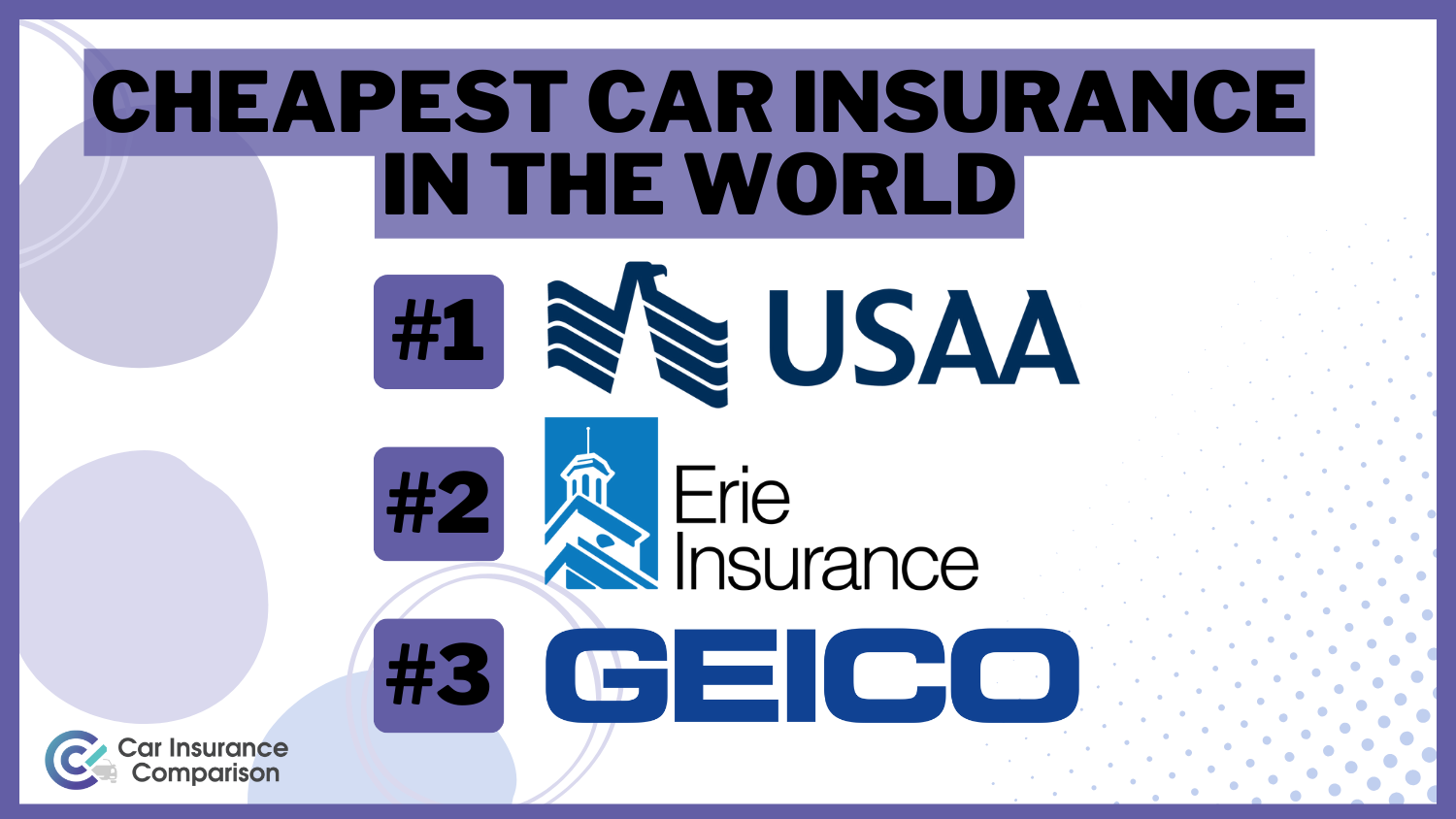 Cheapest Car Insurance in the World: USAA, Erie, and Geico