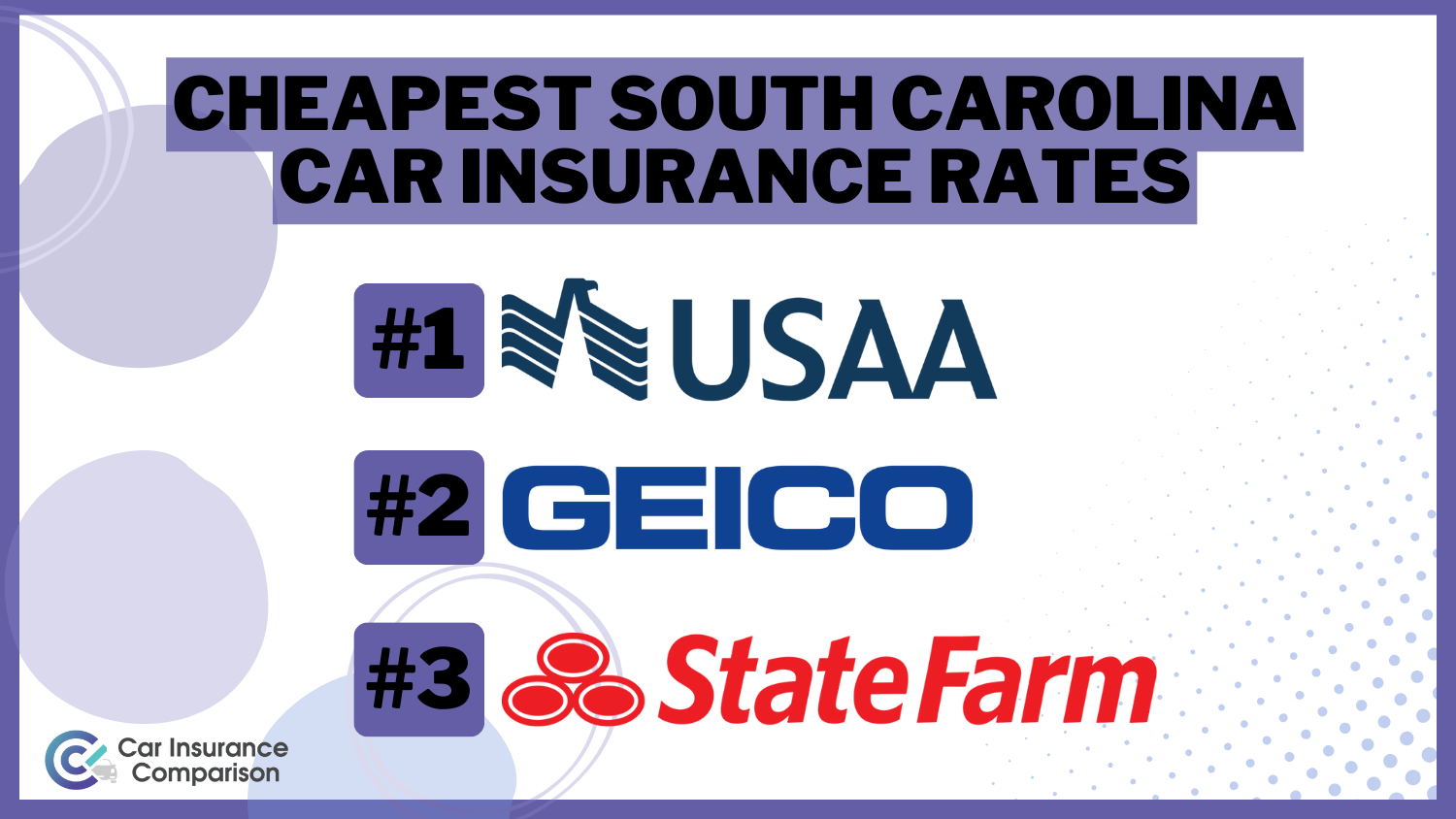 Cheapest South Carolina Car Insurance Rates: USAA, Geico, State Farm