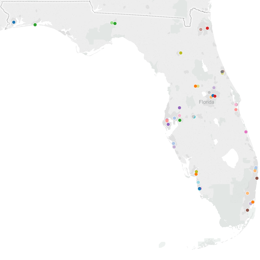 map of car dealerships in Florida