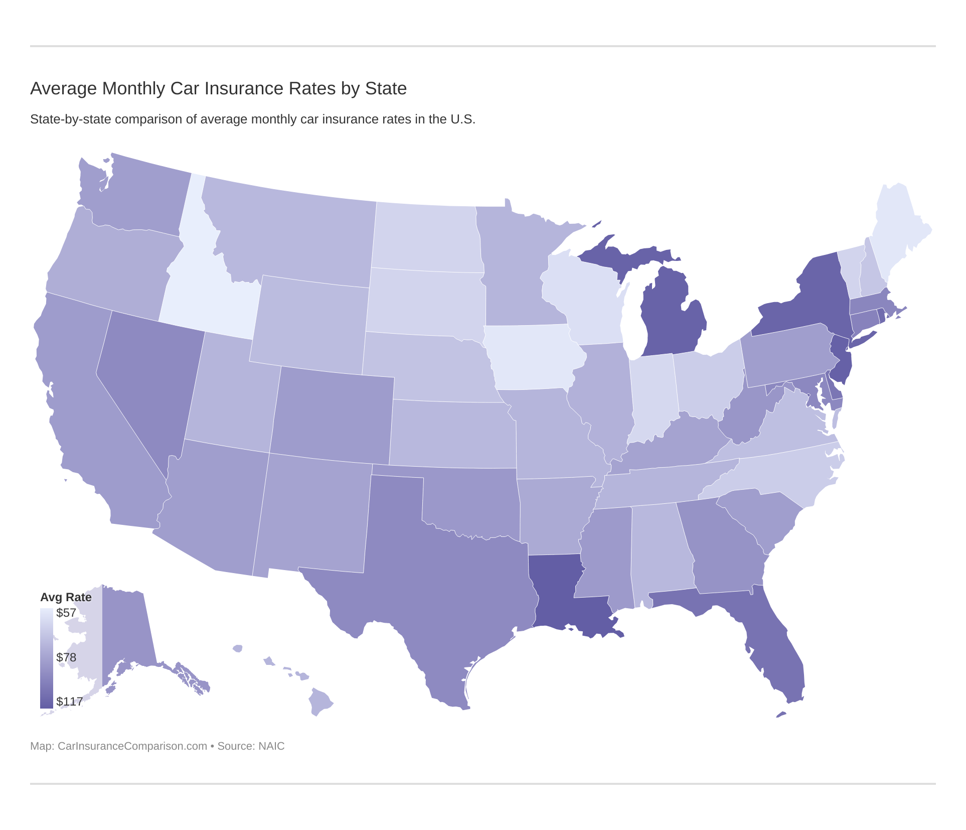 <h3>Car Insurance Monthly Rates by Coverage Type</h3>