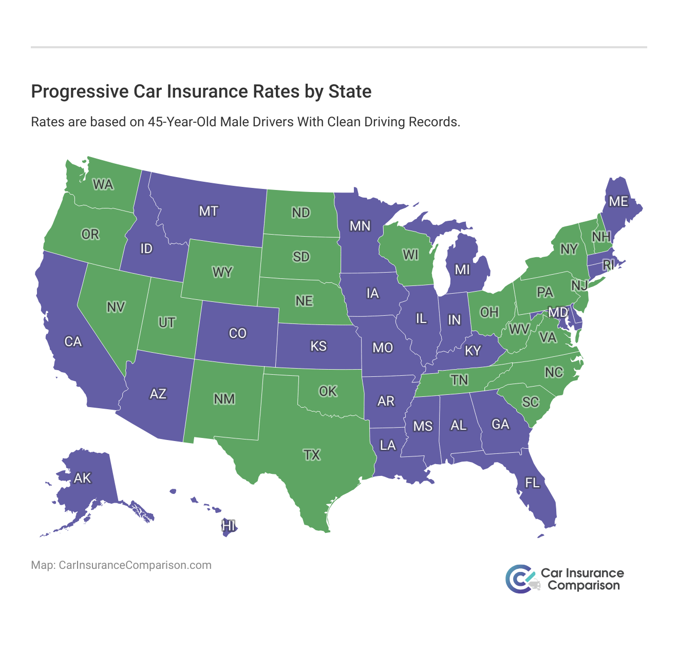 <h3>Progressive Car Insurance Rates by State</h3>