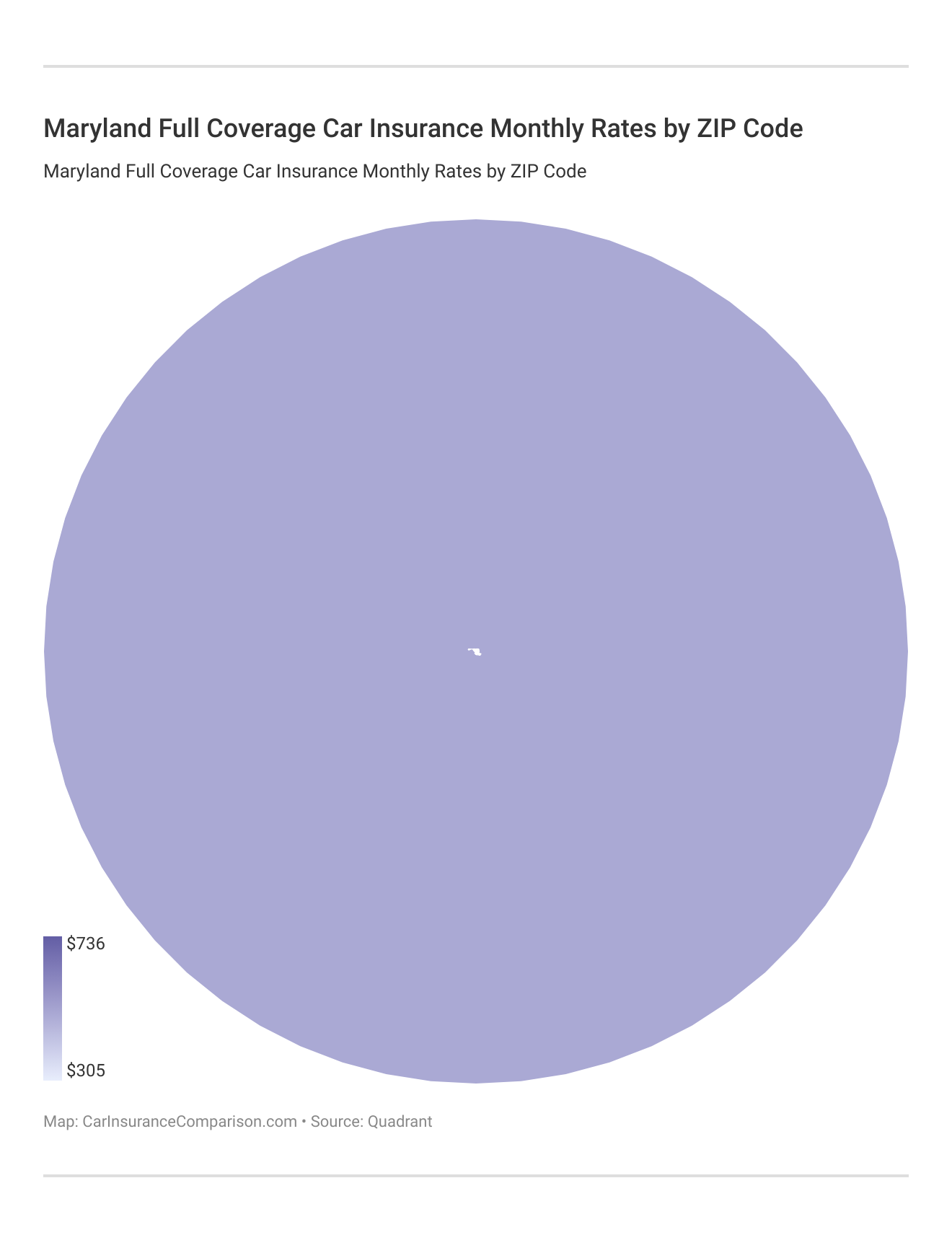 Maryland Full Coverage Car Insurance Monthly Rates by ZIP Code