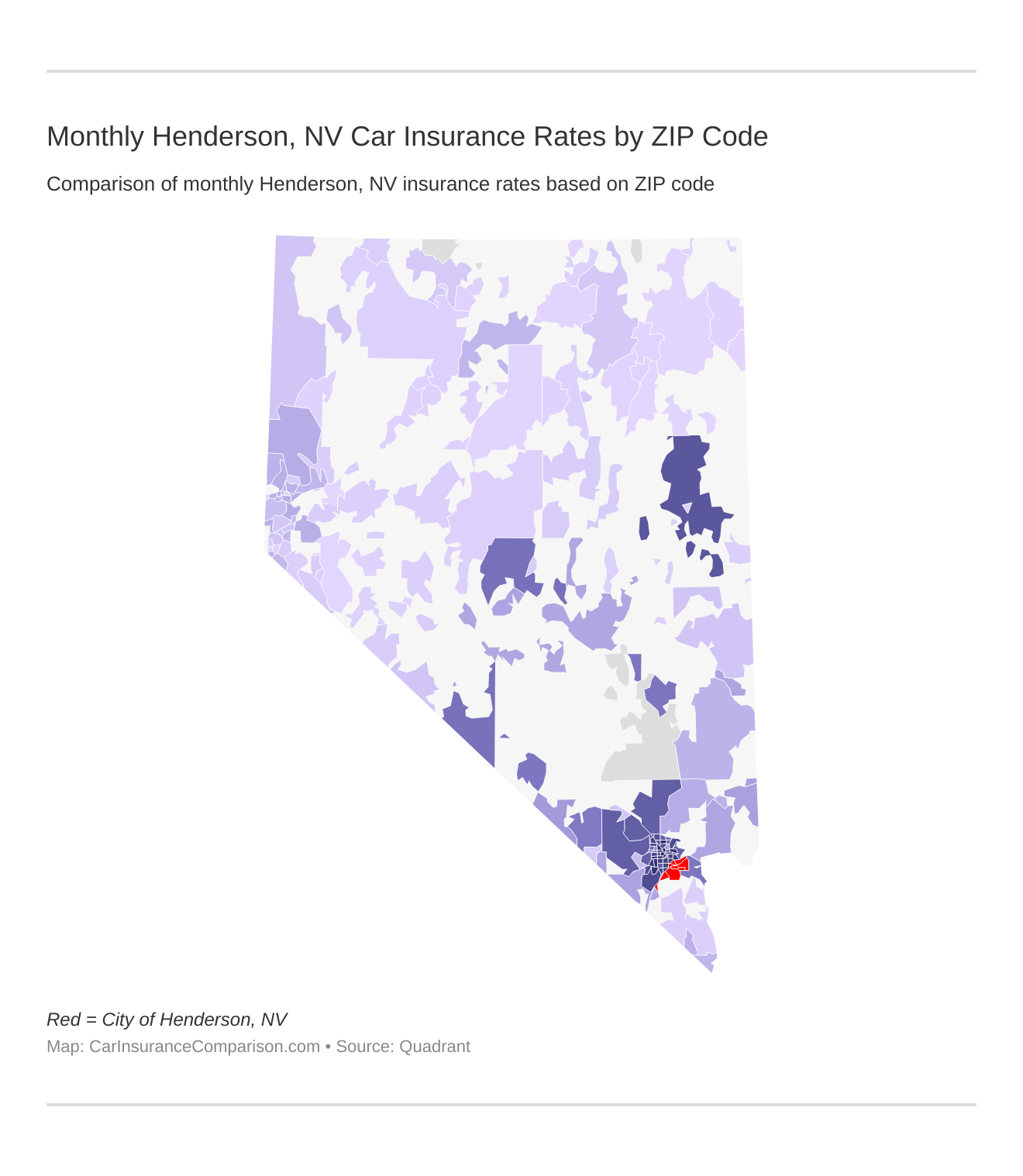 Monthly Henderson, NV Car Insurance Rates by ZIP Code