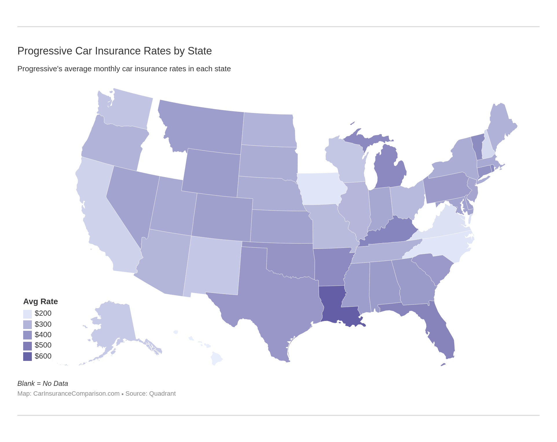 Progressive Car Insurance Rates by State